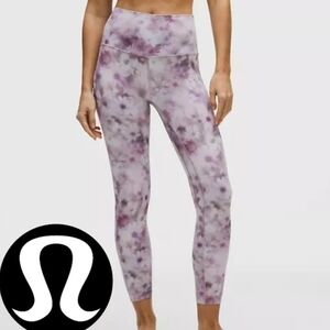 NWT Lululemon High Rise Leggings 25" -  Meadow Haze Pink Multi
